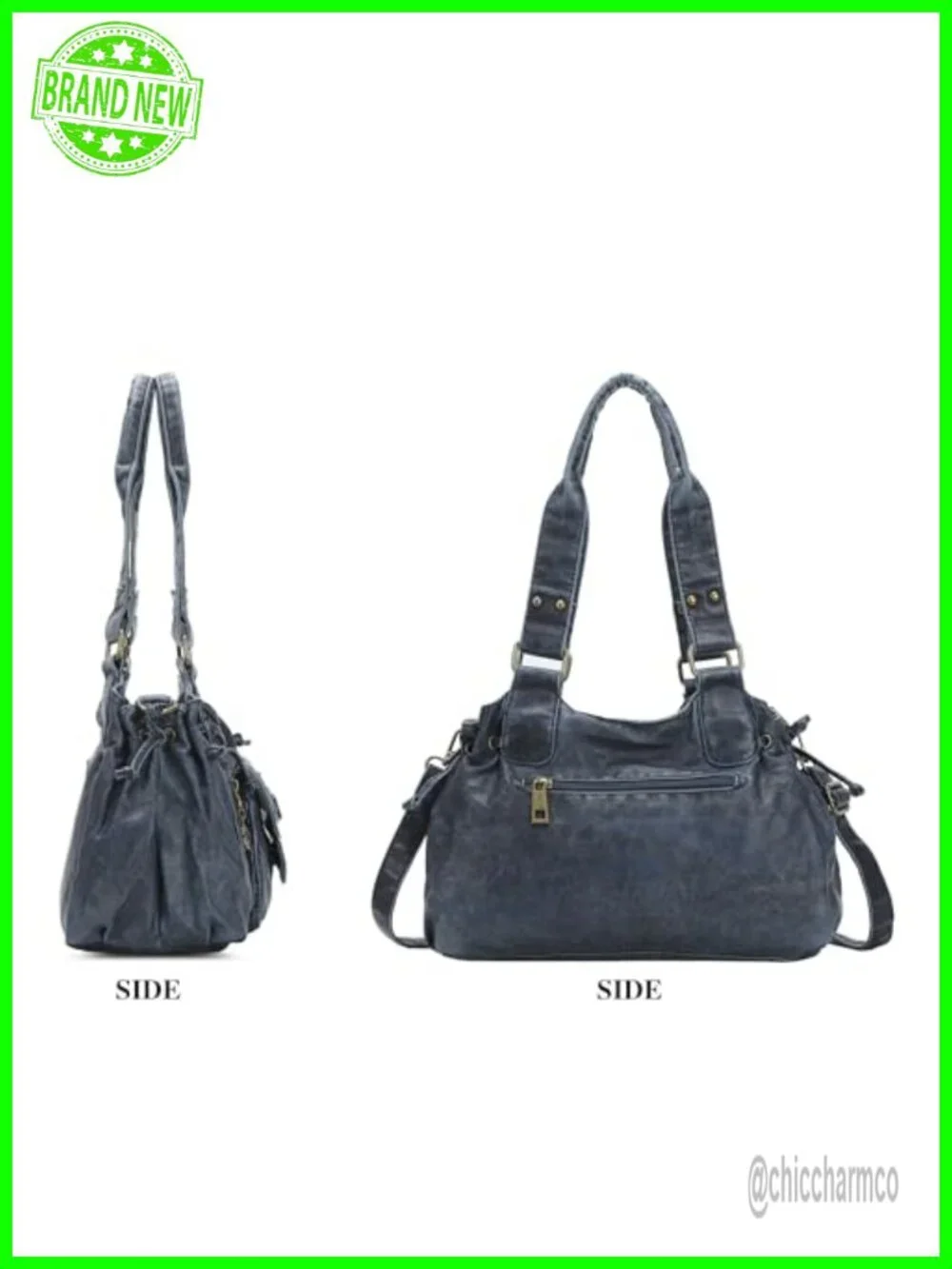 Faux Leather Small Hobo Bag Crossbody Shoulder Handbag with Removable Strap